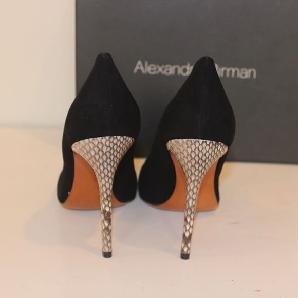 NEW Alexandre Birman Fechado Salto Alto Black/Natural Heels Women’s Size 7 - Picture 3 of 11